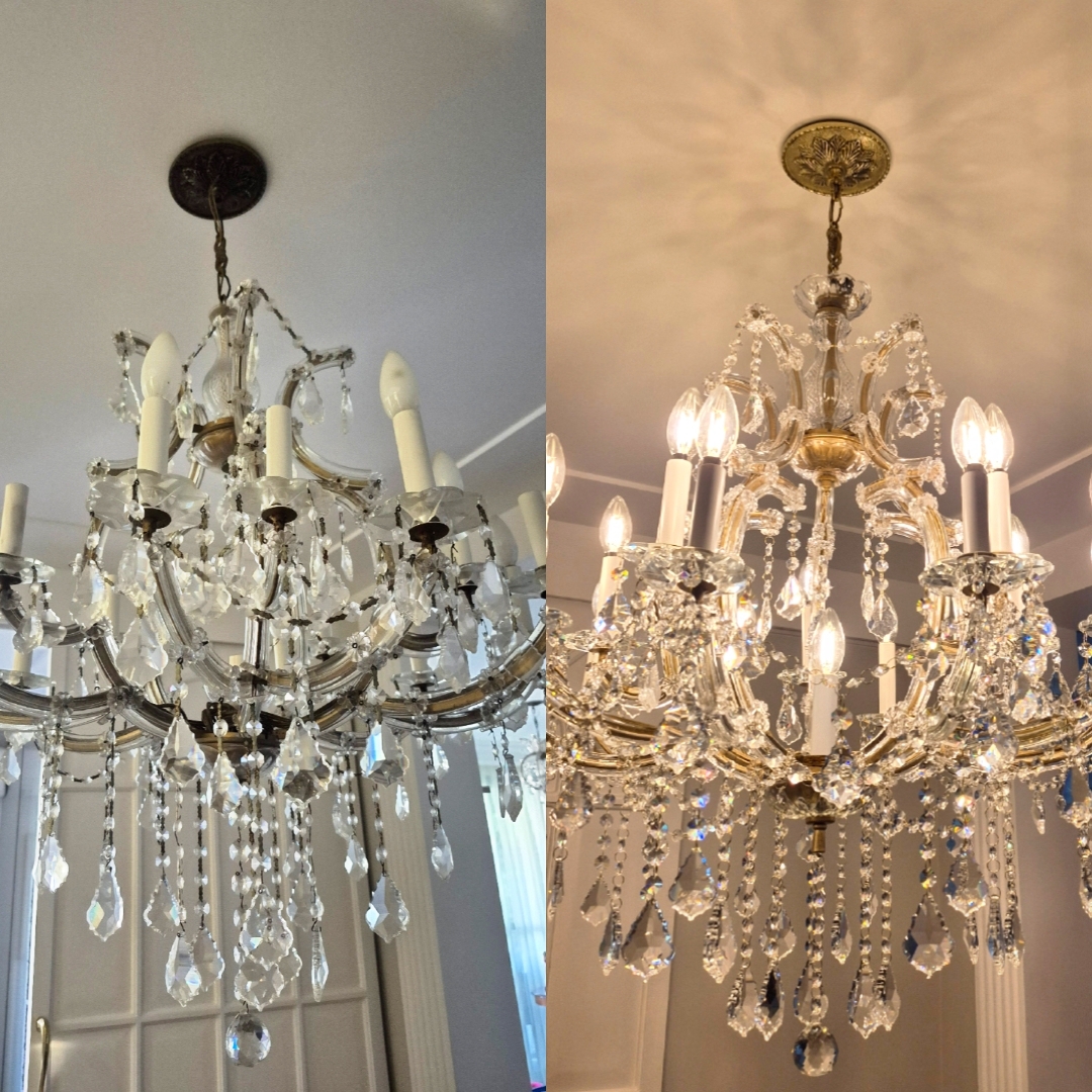 Antes e Depois Restauração de Lustres - Victoratto's