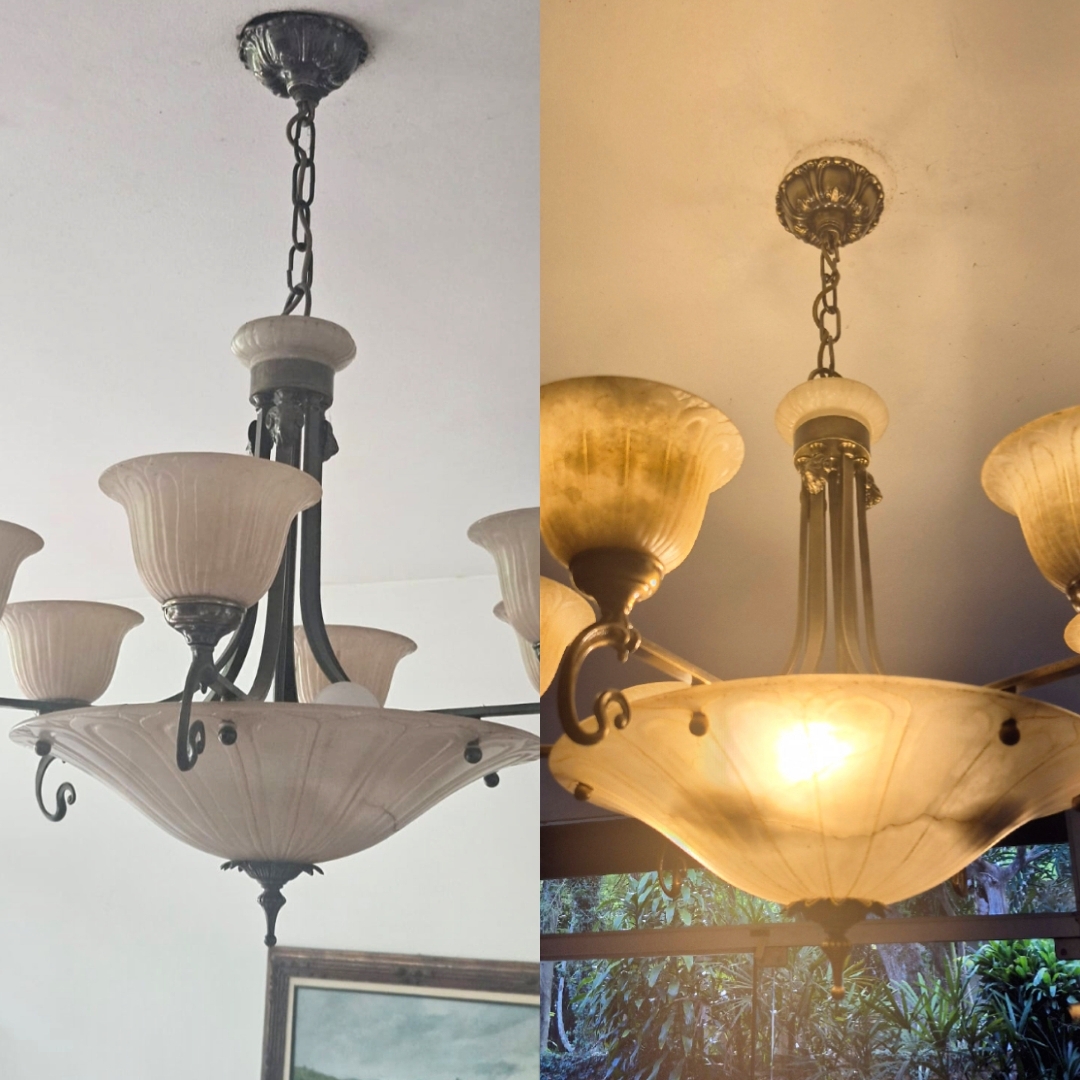 Antes e Depois Restauração de Lustres - Victoratto's