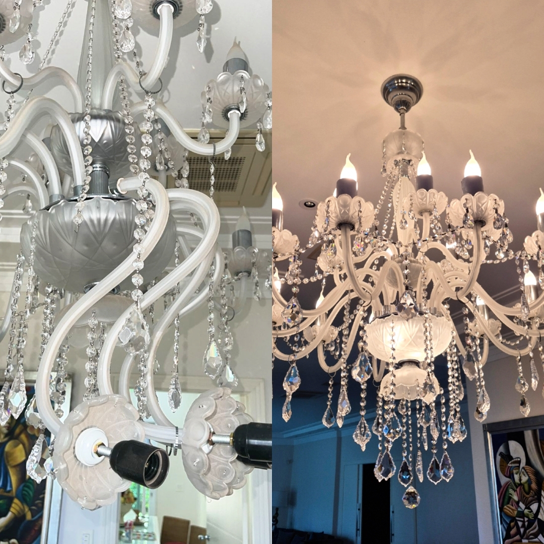 Antes e Depois Restauração de Lustres - Victoratto's