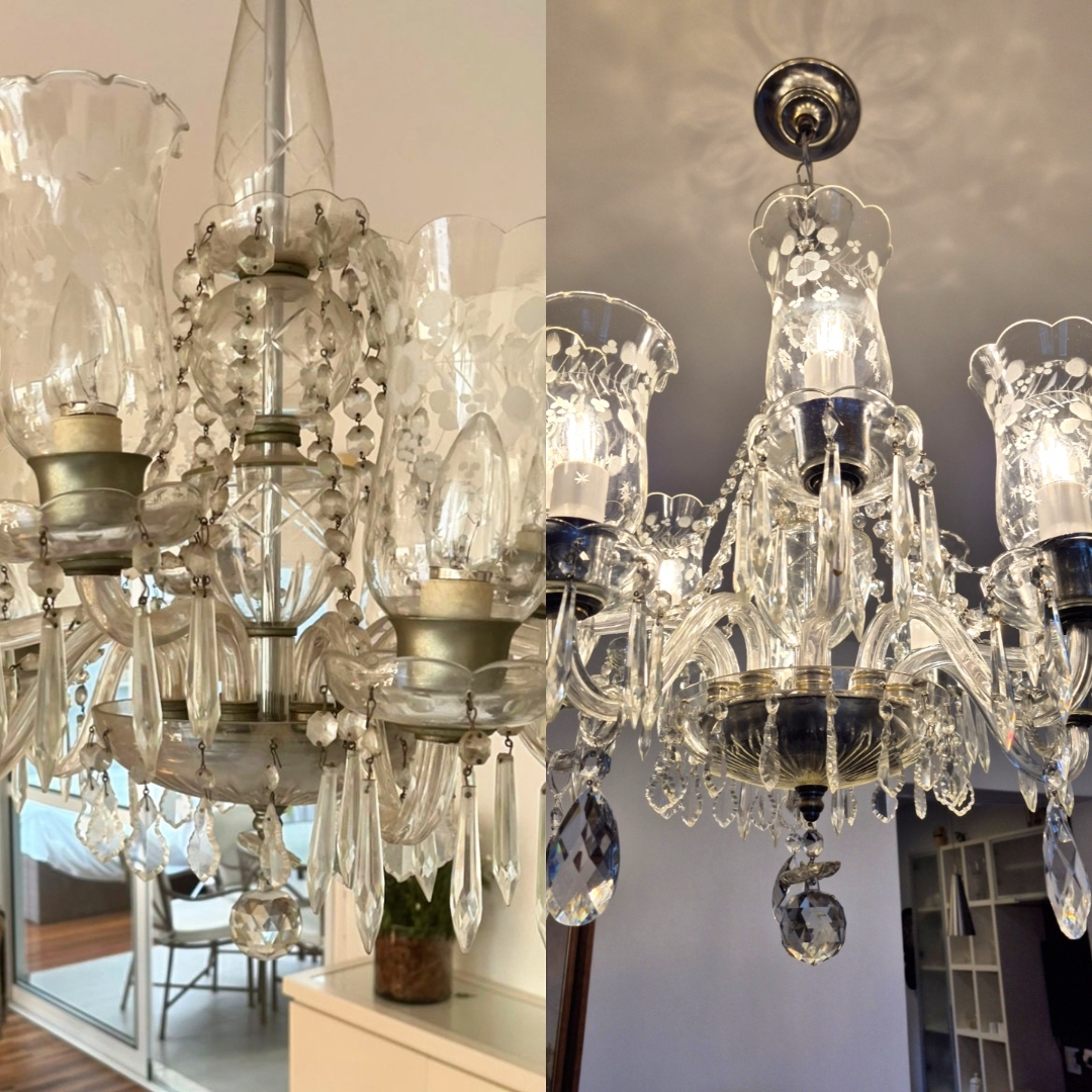 Antes e Depois Restauração de Lustres - Victoratto's